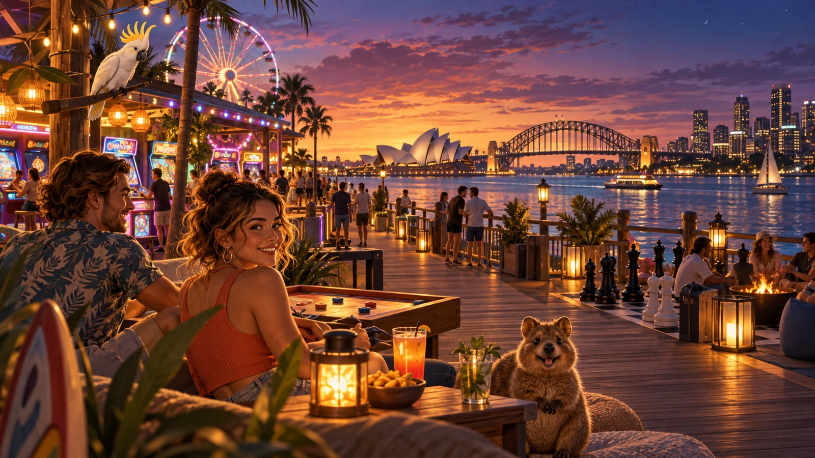 Australian waterfront at sunset