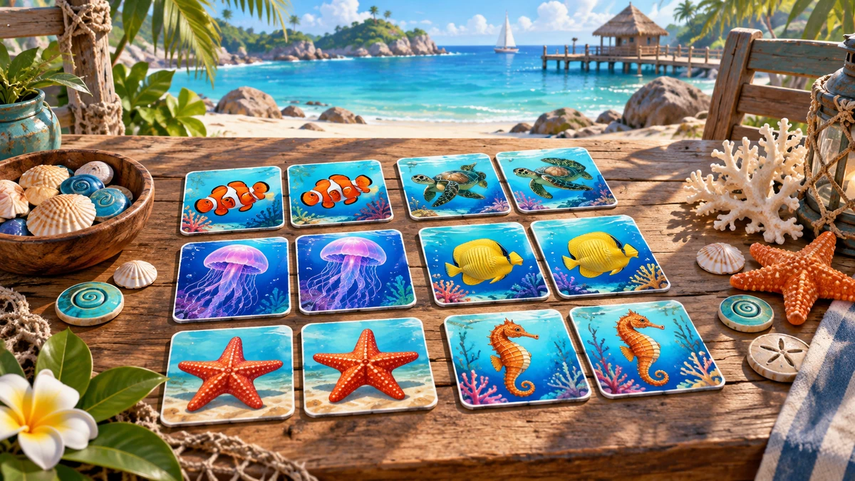 Reef Memory — illustrated game concept